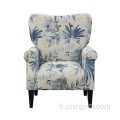 Chaises de séjour Chaises Bleu Multi Tissu Chaise d'accent armé avec jambes en bois massif CX638F